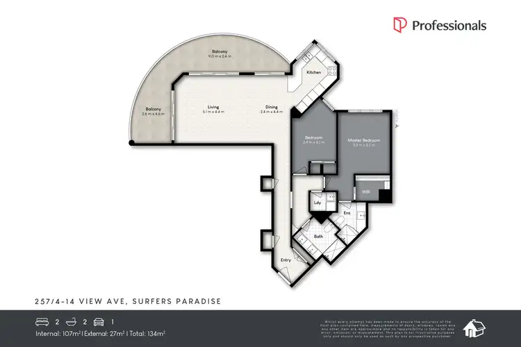 Floorplan of Homely unit listing, 257/6-12 View Avenue, Surfers Paradise QLD 4217