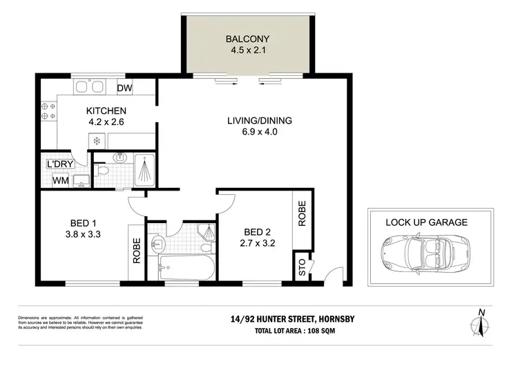 Floorplan of Homely unit listing, 14/92 Hunter Street, Hornsby NSW 2077