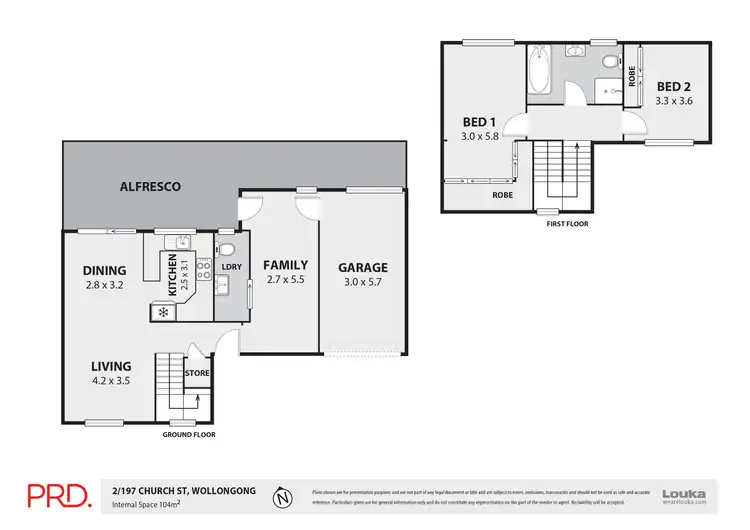 Floorplan of Homely townhouse listing, 2/197 Church Street, Wollongong NSW 2500