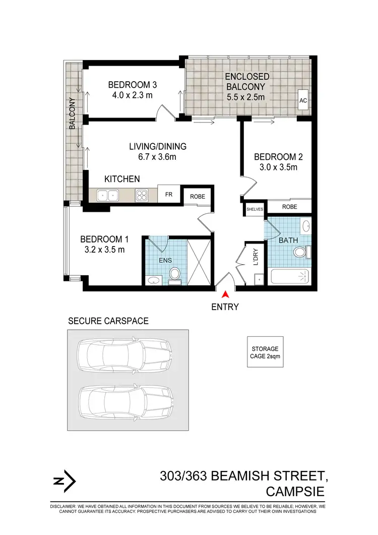Floorplan of Homely apartment listing, 303/363 Beamish Street, Campsie NSW 2194