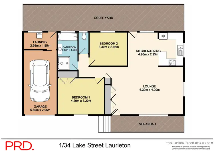 Floorplan of Homely villa listing, 1/34 Lake Street, Laurieton NSW 2443