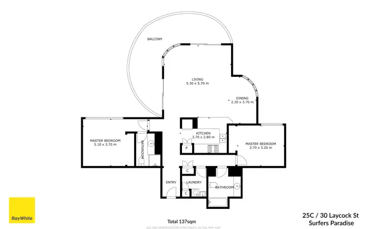 Floorplan of Homely apartment listing, 25c/30 Laycock Street, Surfers Paradise QLD 4217