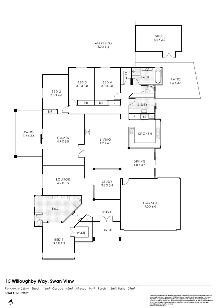 Floorplan of Homely house listing, 15 Willoughby Way, Swan View WA 6056