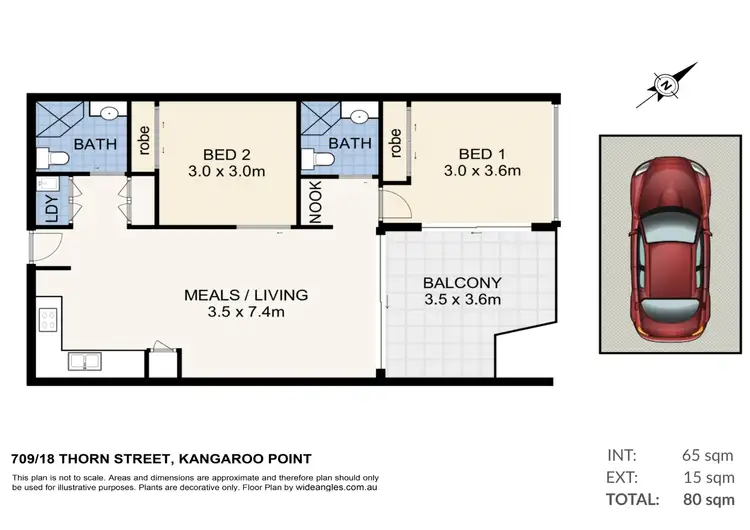 Floorplan of Homely apartment listing, 709/18 Thorn Street, Kangaroo Point QLD 4169