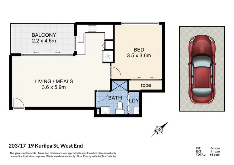 Floorplan of Homely apartment listing, 203/17-19 Kurilpa Street, West End QLD 4101