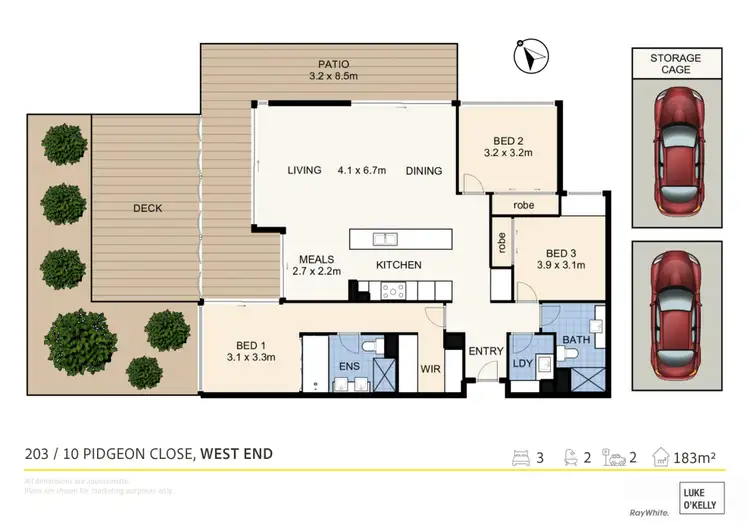 Floorplan of Homely apartment listing, 203/10 Pidgeon Close, West End QLD 4101