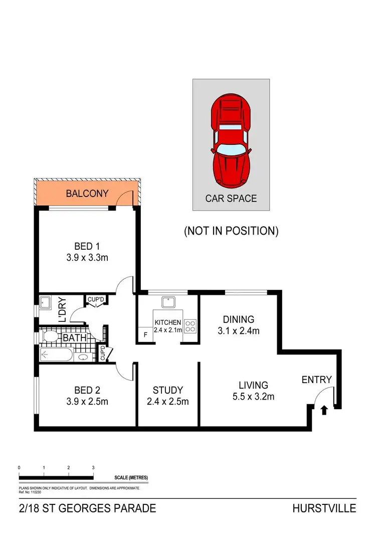 Floorplan of Homely unit listing, 2/18 St Georges Parade, Hurstville NSW 2220
