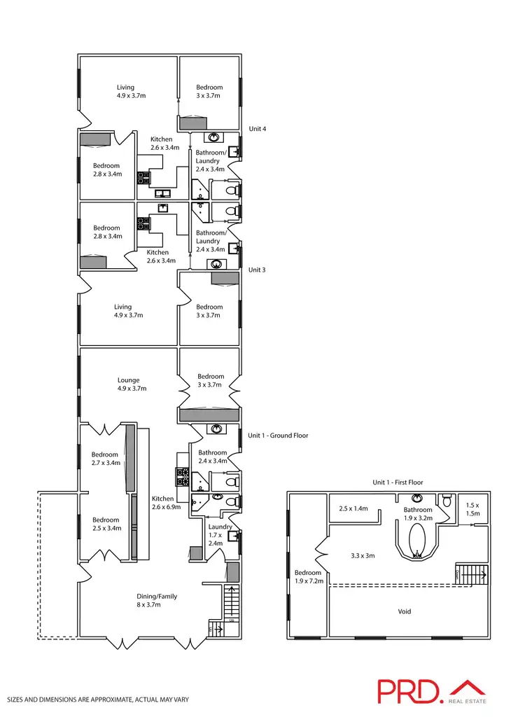 Floorplan of Homely block of units listing, Units 1, 3 & 4, 386 Deakin Avenue, Mildura VIC 3500