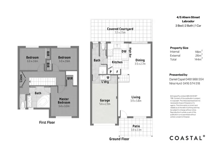 Floorplan of Homely townhouse listing, 4/5 Ahern Street, Labrador QLD 4215