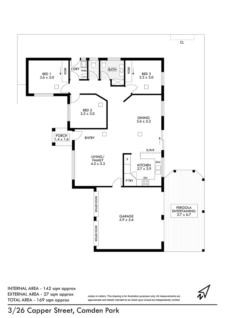 Floorplan of Homely house listing, 3/26 Capper Street, Camden Park SA 5038