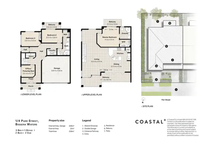 Floorplan of Homely semi-detached listing, 1/4 Parr Street, Biggera Waters QLD 4216