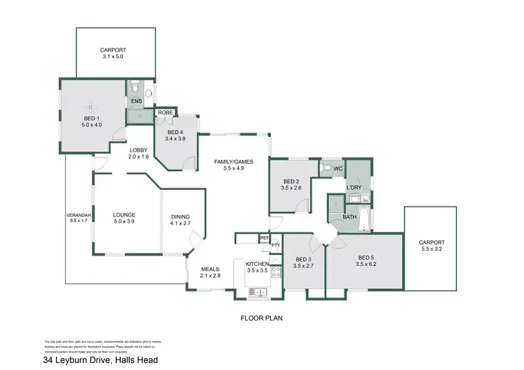 Floorplan of Homely house listing, 34 Leyburn Drive, Halls Head WA 6210