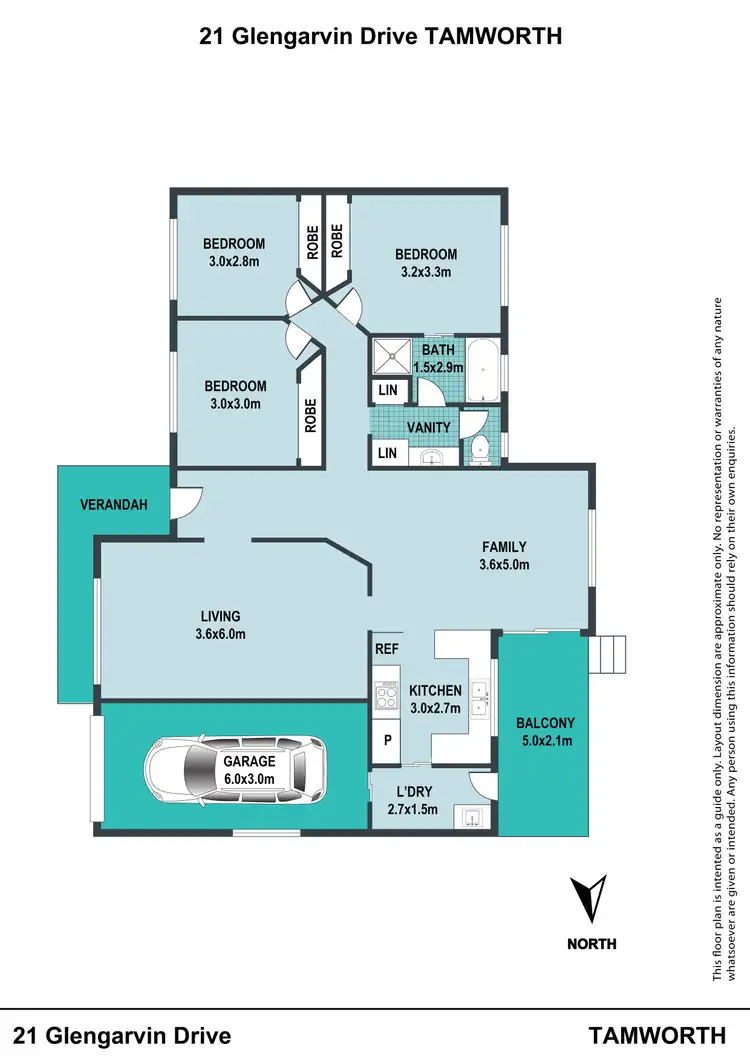 Floorplan of Homely house listing, 21 Glengarvin Drive, Tamworth NSW 2340