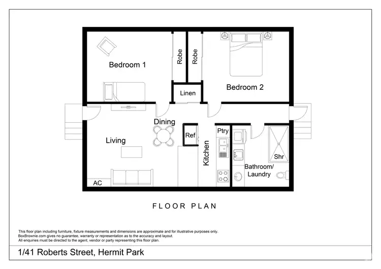 Floorplan of Homely unit listing, 1/41 Roberts Street, Hermit Park QLD 4812