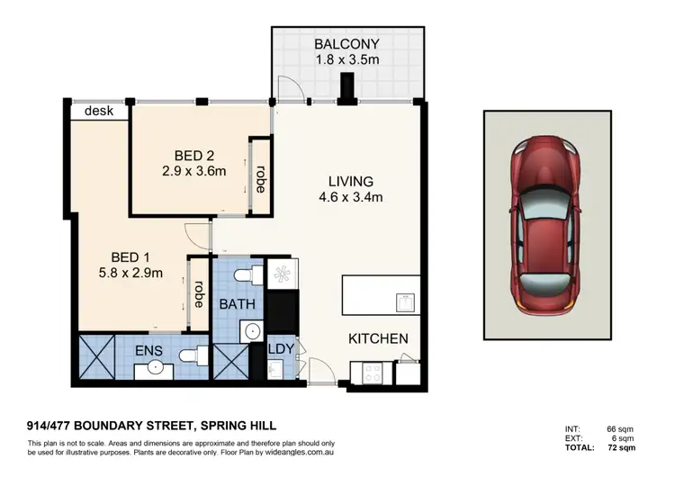 Floorplan of Homely apartment listing, 914/477 Boundary Street, Spring Hill QLD 4000