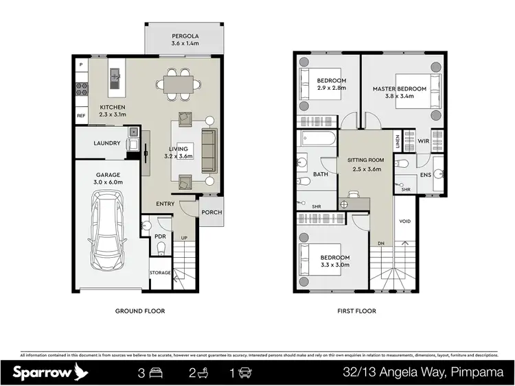 Floorplan of Homely townhouse listing, 32/13 Angela Way, Pimpama QLD 4209