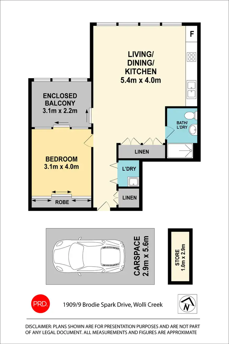 Floorplan of Homely unit listing, 1909/9 Brodie Spark Drive, Wolli Creek NSW 2205