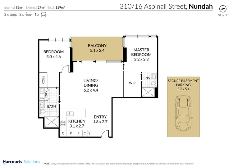 Floorplan of Homely apartment listing, 310/16 Aspinall Street, Nundah QLD 4012