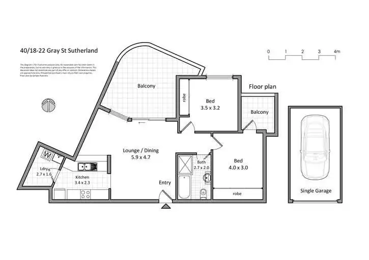 Floorplan of Homely unit listing, 40/18-22 Gray Street, Sutherland NSW 2232