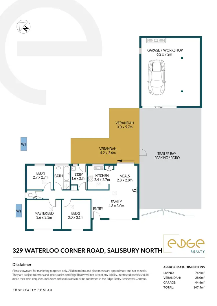Floorplan of Homely house listing, 329 Waterloo Corner Road, Salisbury North SA 5108