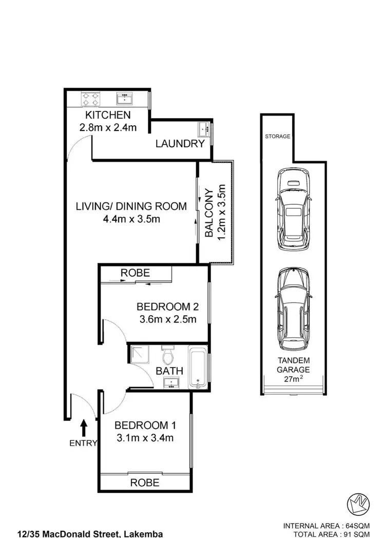 Floorplan of Homely unit listing, 12/35 Macdonald Street, Lakemba NSW 2195