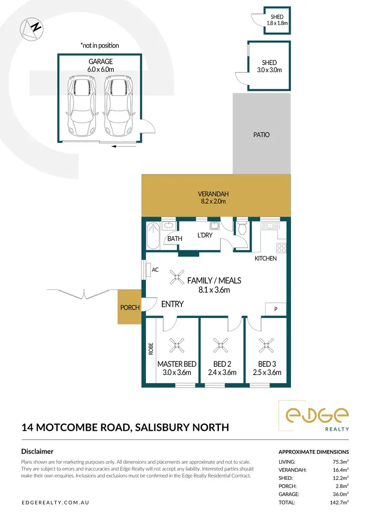 Floorplan of Homely house listing, 14 Motcombe Road, Salisbury North SA 5108