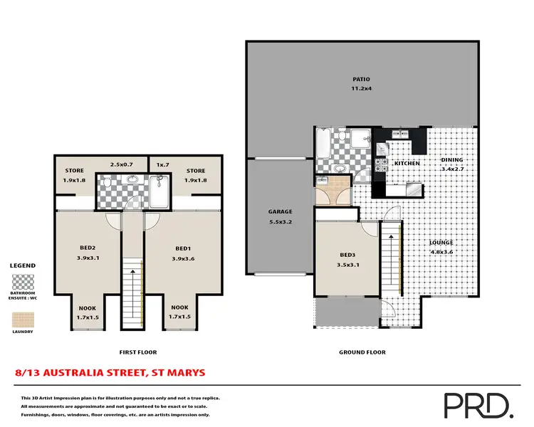 Floorplan of Homely townhouse listing, 8/13 Australia Street, St Marys NSW 2760