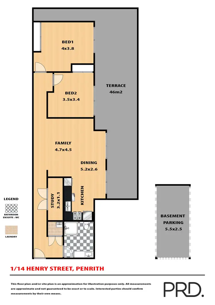 Floorplan of Homely apartment listing, 1/14 Henry Street, Penrith NSW 2750
