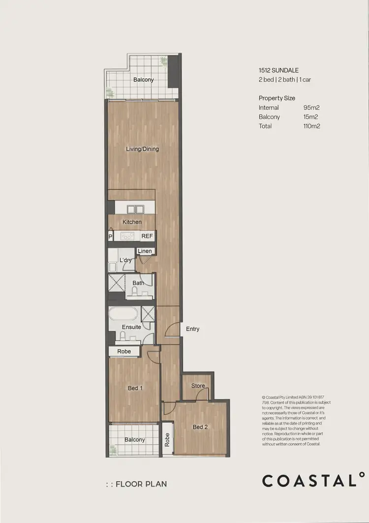 Floorplan of Homely apartment listing, 1512/2 Como Crescent, Southport QLD 4215