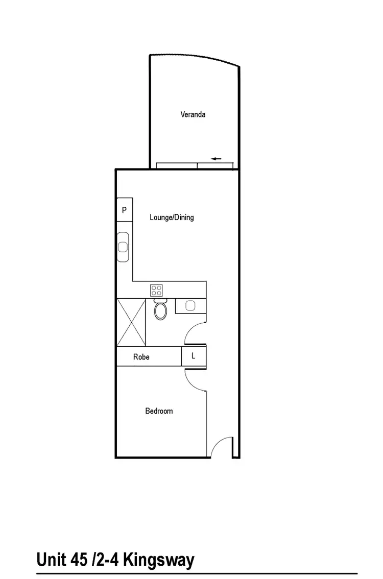 Floorplan of Homely unit listing, 45/2-4 Kingsway Place, Townsville City QLD 4810