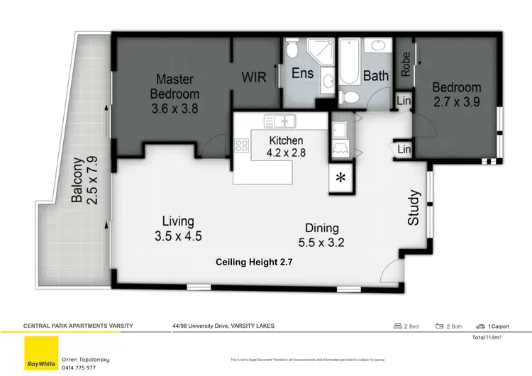 Floorplan of Homely apartment listing, 44/98 University Drive, Varsity Lakes QLD 4227