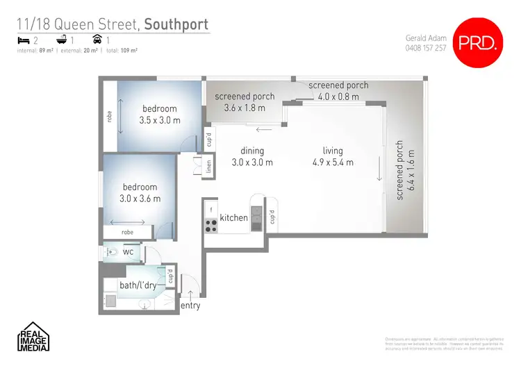 Floorplan of Homely unit listing, 11/18 Queen Street, Southport QLD 4215