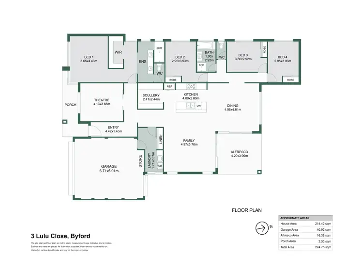 Floorplan of Homely house listing, 3 Lulu Close, Byford WA 6122