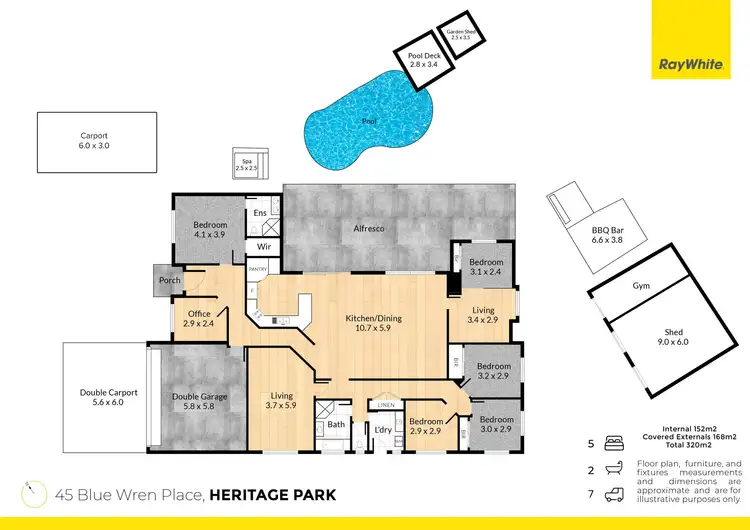 Floorplan of Homely house listing, 45 Blue Wren Place, Heritage Park QLD 4118