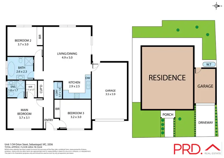 Floorplan of Homely unit listing, 1/34 Orion Street, Sebastopol VIC 3356