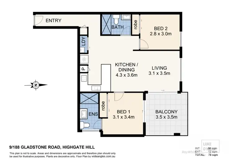 Floorplan of Homely apartment listing, 9/188 Gladstone Road, Highgate Hill QLD 4101