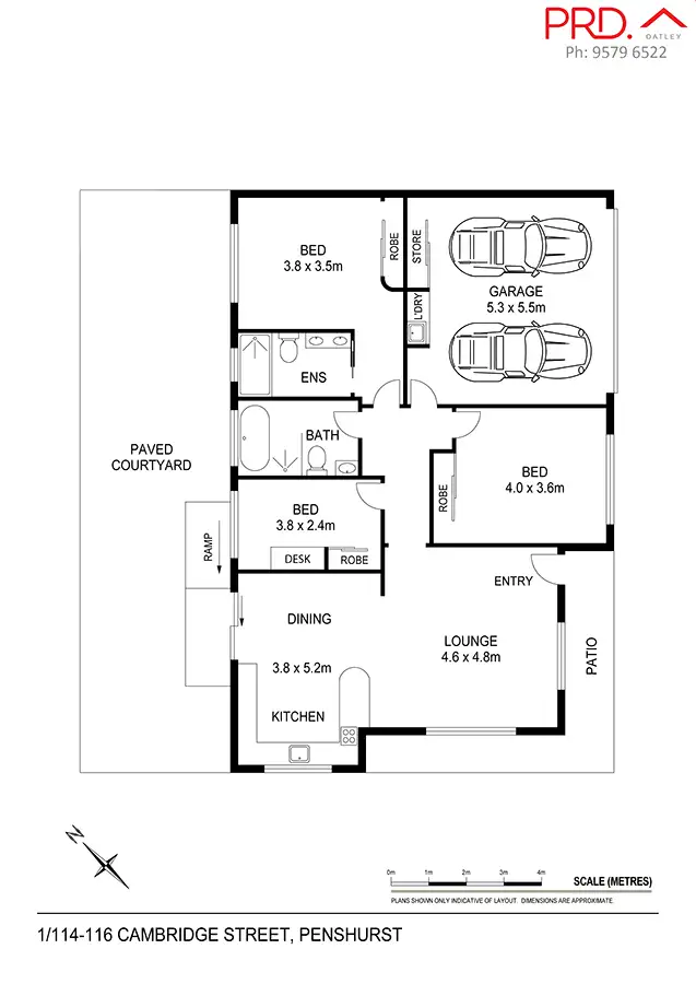 Floorplan of Homely villa listing, 1/114-116 Cambridge Street, Penshurst NSW 2222
