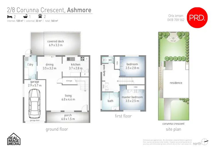 Floorplan of Homely semi-detached listing, 2/8 Corunna Crescent, Ashmore QLD 4214