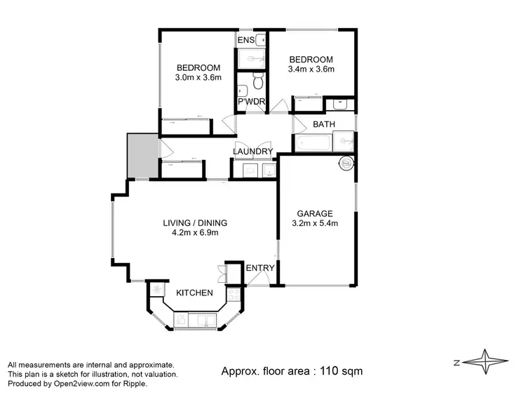 Floorplan of Homely unit listing, 3/36 Garden Road, Moonah TAS 7009