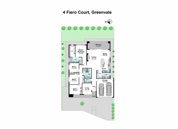 Floorplan of Homely house listing, 4 Fiero Court, Greenvale VIC 3059