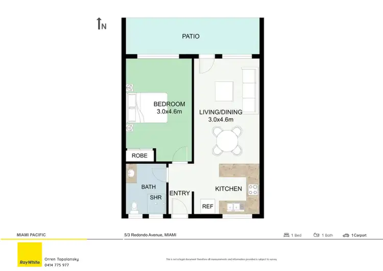 Floorplan of Homely apartment listing, 5/3 Redondo Avenue, Miami QLD 4220