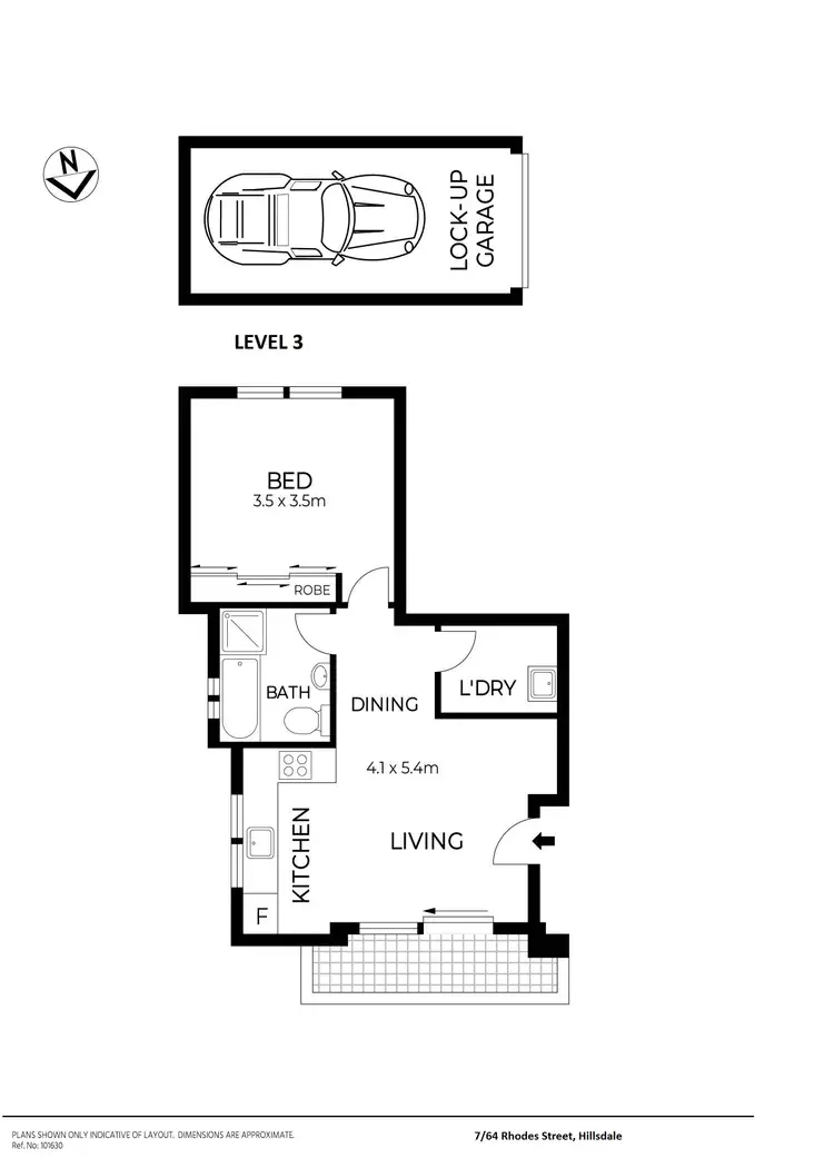 Floorplan of Homely apartment listing, 7/64 Rhodes Street, Hillsdale NSW 2036