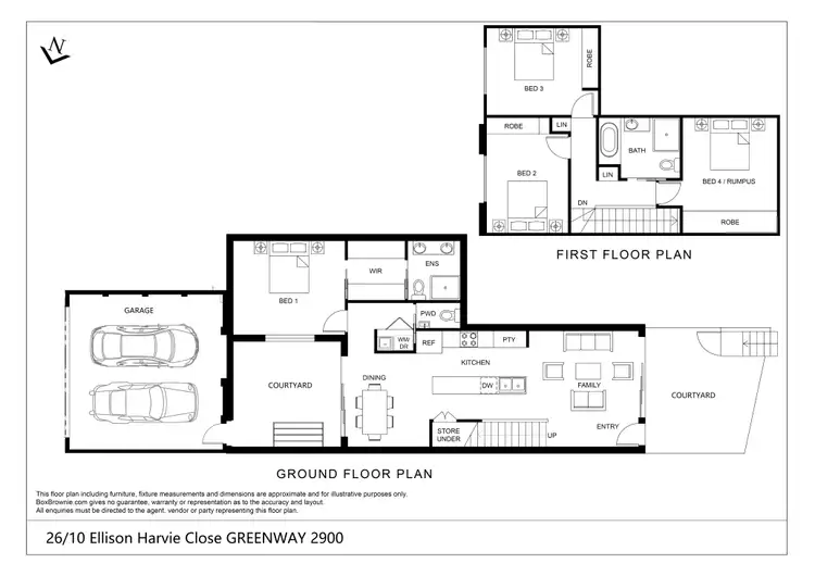 Floorplan of Homely townhouse listing, 26/10 Ellison Harvie Close, Greenway ACT 2900