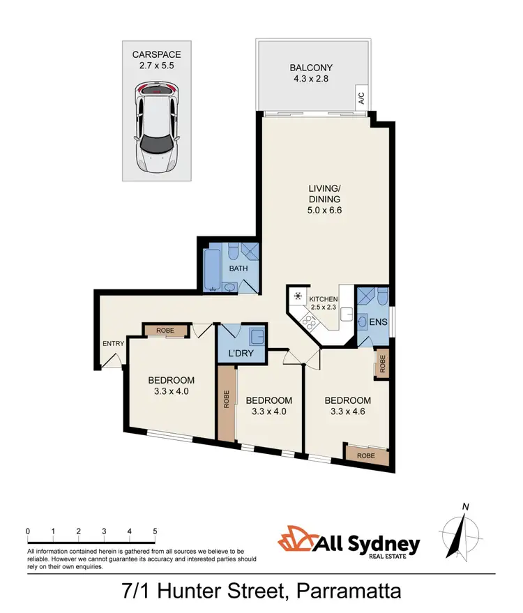 Floorplan of Homely unit listing, 7/1 Hunter St, Parramatta NSW 2150