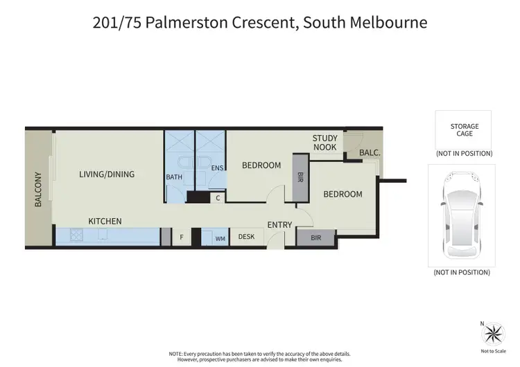 Floorplan of Homely apartment listing, 201/75 Palmerston Crescent, South Melbourne VIC 3205