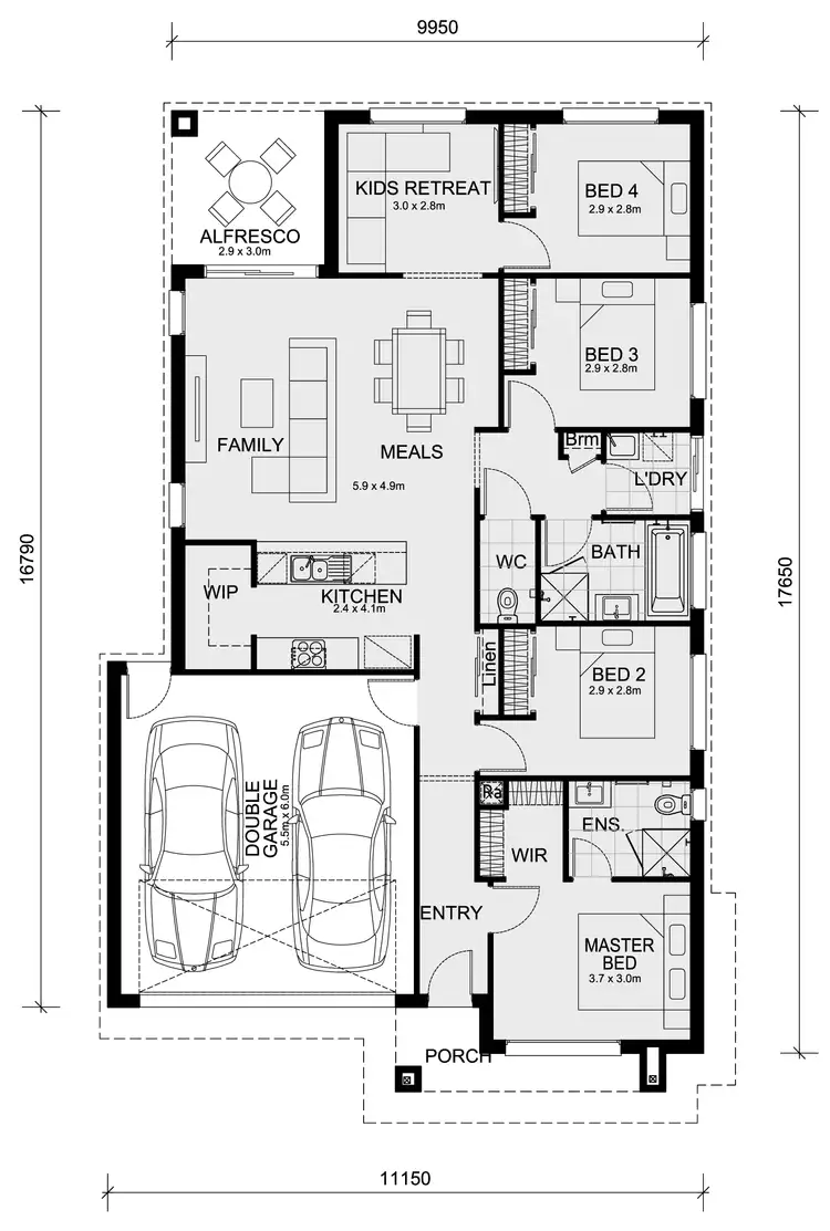 Floorplan of Homely house listing, 3009 Castlecove Street - Smiths Lane Estate, Clyde North VIC 3978