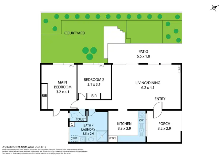 Floorplan of Homely unit listing, 2/6 Burke Street, North Ward QLD 4810