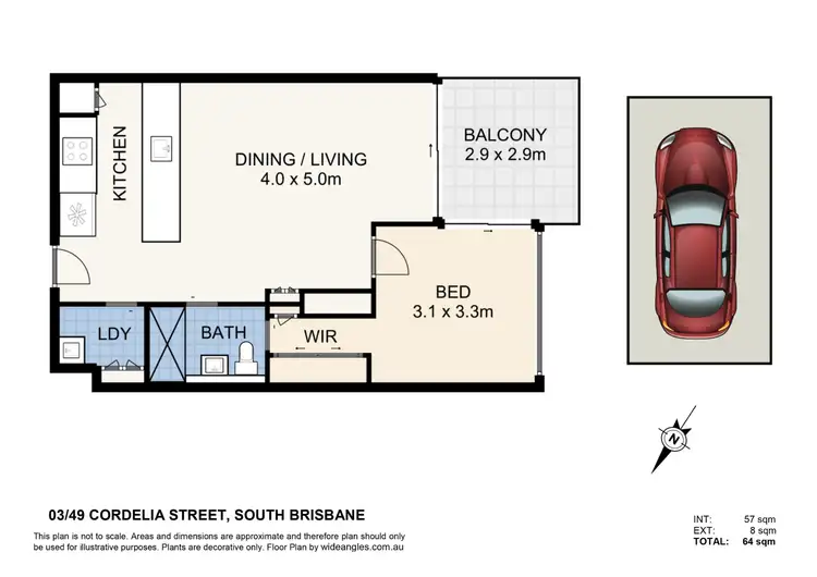 Floorplan of Homely apartment listing, 603/49 Cordelia Street, South Brisbane QLD 4101