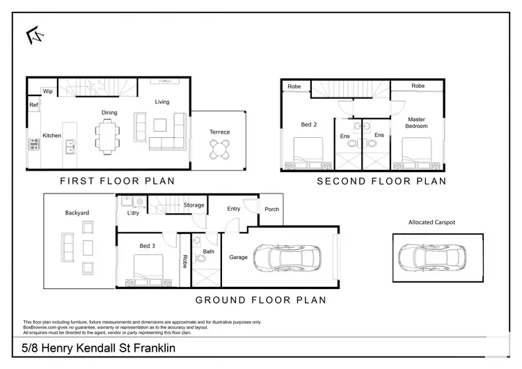 Floorplan of Homely townhouse listing, 5/8 Henry Kendall St, Franklin ACT 2913