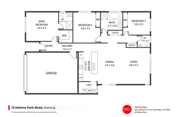 Floorplan of Homely house listing, 13 Malone Park Rd, Marong VIC 3515